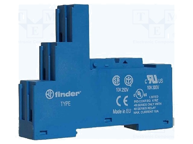 Socket; PIN: 5; 10A; 250VAC; op DIN-rail; schroefklemmen; -40÷70°C Socket; PIN: 5; 10A; 250VAC; op DIN-rail; schroefklemmen; -40÷70°C